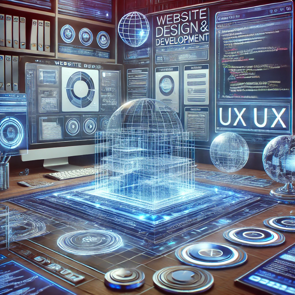 نمایش فرآیند طراحی و توسعه وب‌ سایت با فناوری‌های پیشرفته برای کسب‌وکارهای دیجیتال
