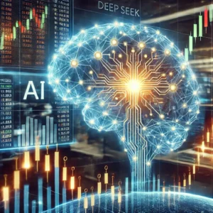 نمایش نحوه ادغام هوش مصنوعی در تحلیل بازارهای مالی و اثرگذاری آن بر پیش‌بینی روندهای سرمایه‌گذاری.