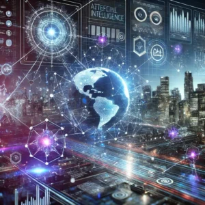 نمایش ارتباط بین الگوریتم‌های یادگیری ماشین و هوش مصنوعی در پردازش داده‌ها.